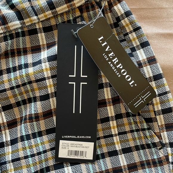 Liverpool LA Preppy Plaid Hi Waist Shorts Tied Elastic Waist Multicolor Sz Small - Picture 10 of 14